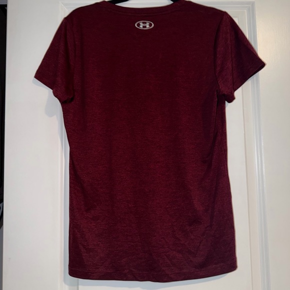 Under Armour Women's Burgundy V-Neck Tee - Picture 4 of 4